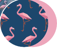 Saltea Ponton PetGuru Modern cu fermoar-imprimeu flamingo
