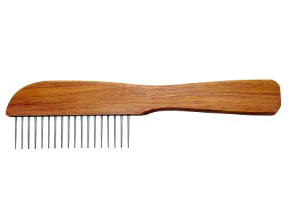 Pieptan Show Tech Poodle cu maner de lemn 23cm