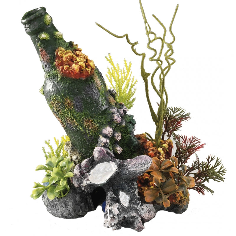 Decoratiune Acvariu - Sticla cu piatra de aer 15x11,5x20CM