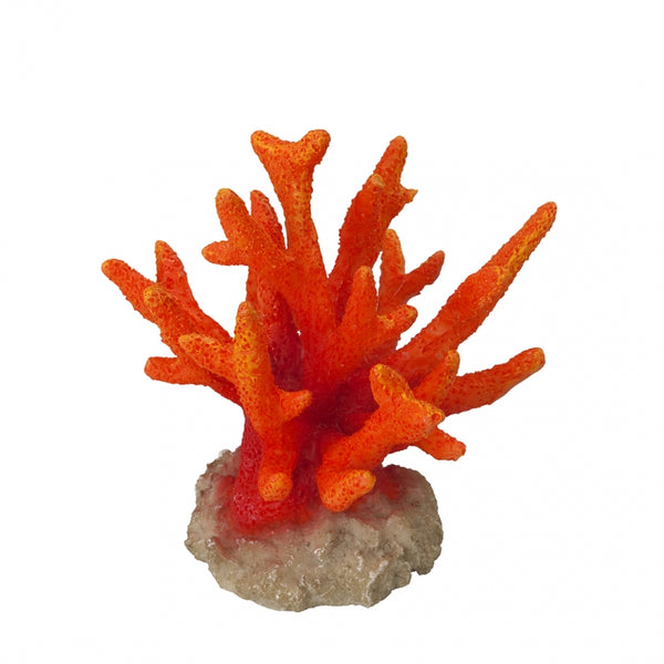 Decoratiune Acvariu - Coral seriatopora portocaliu 8,5x8,5x9CM