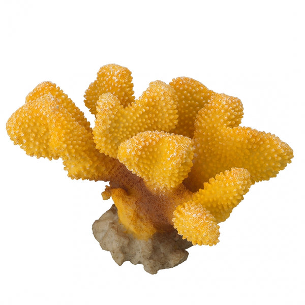 Decoratiune Acvariu - Coral pavona cactus galben 17,5x11,5x10,5CM