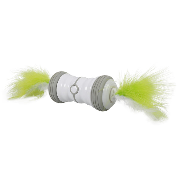 Jucarie Double Spinner pentru pisici 13x6x6 cm Alb/Verde