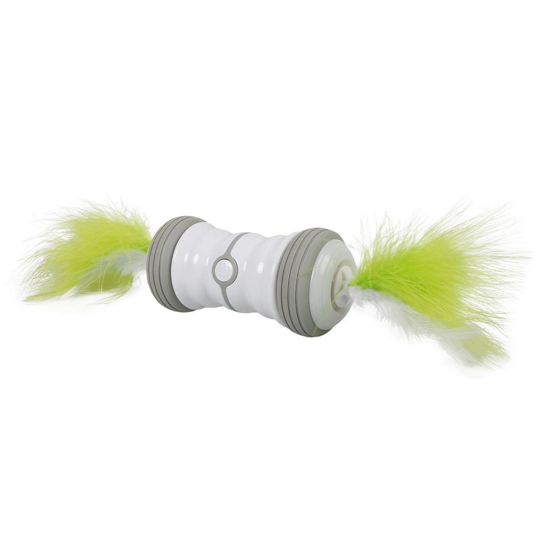Jucarie Double Spinner pentru pisici 13x6x6 cm Alb/Verde