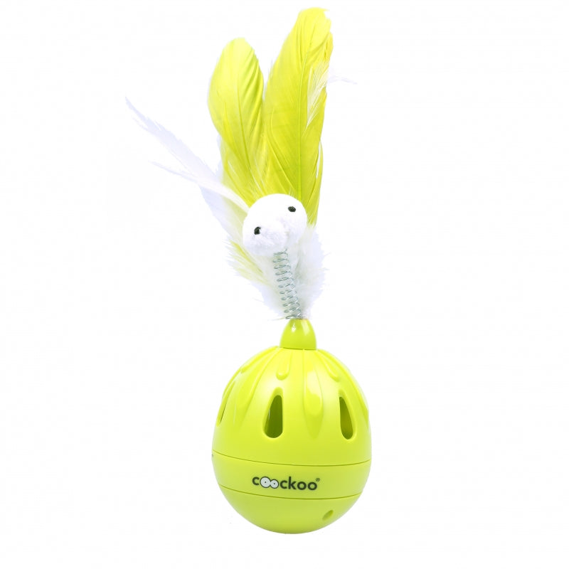 Jucarie interactiva pisici Coockoo Tumbler - lime 19,5x7cm