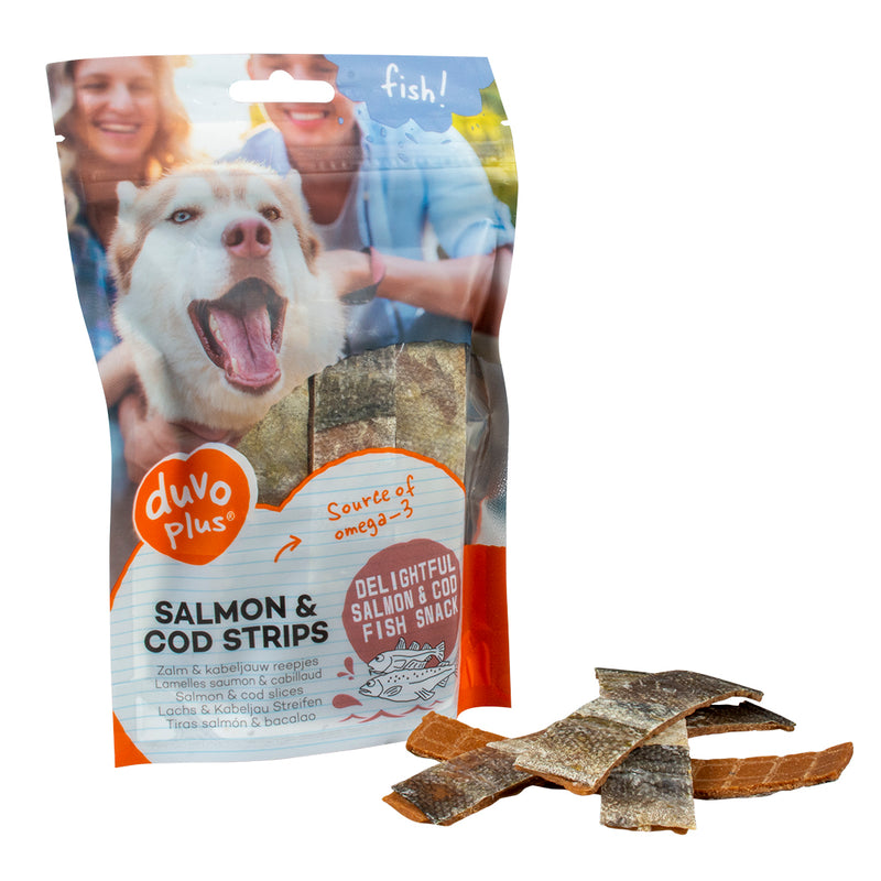 Recompense Peşte! fâșii de somon și cod 150gr - ± 14st