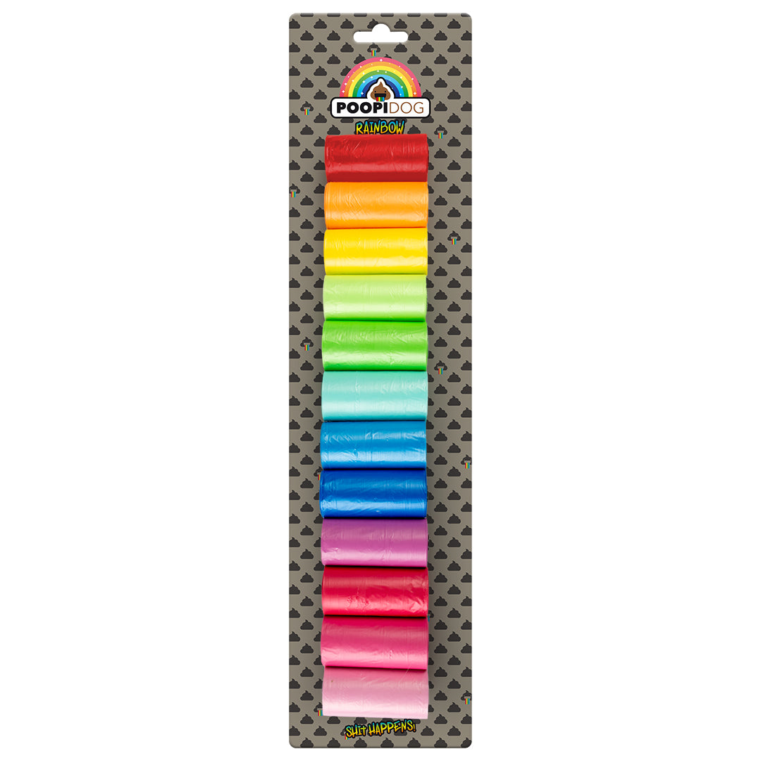 Pungi igienice Rainbow set 12 culori x 15 saci Intense pentru caini