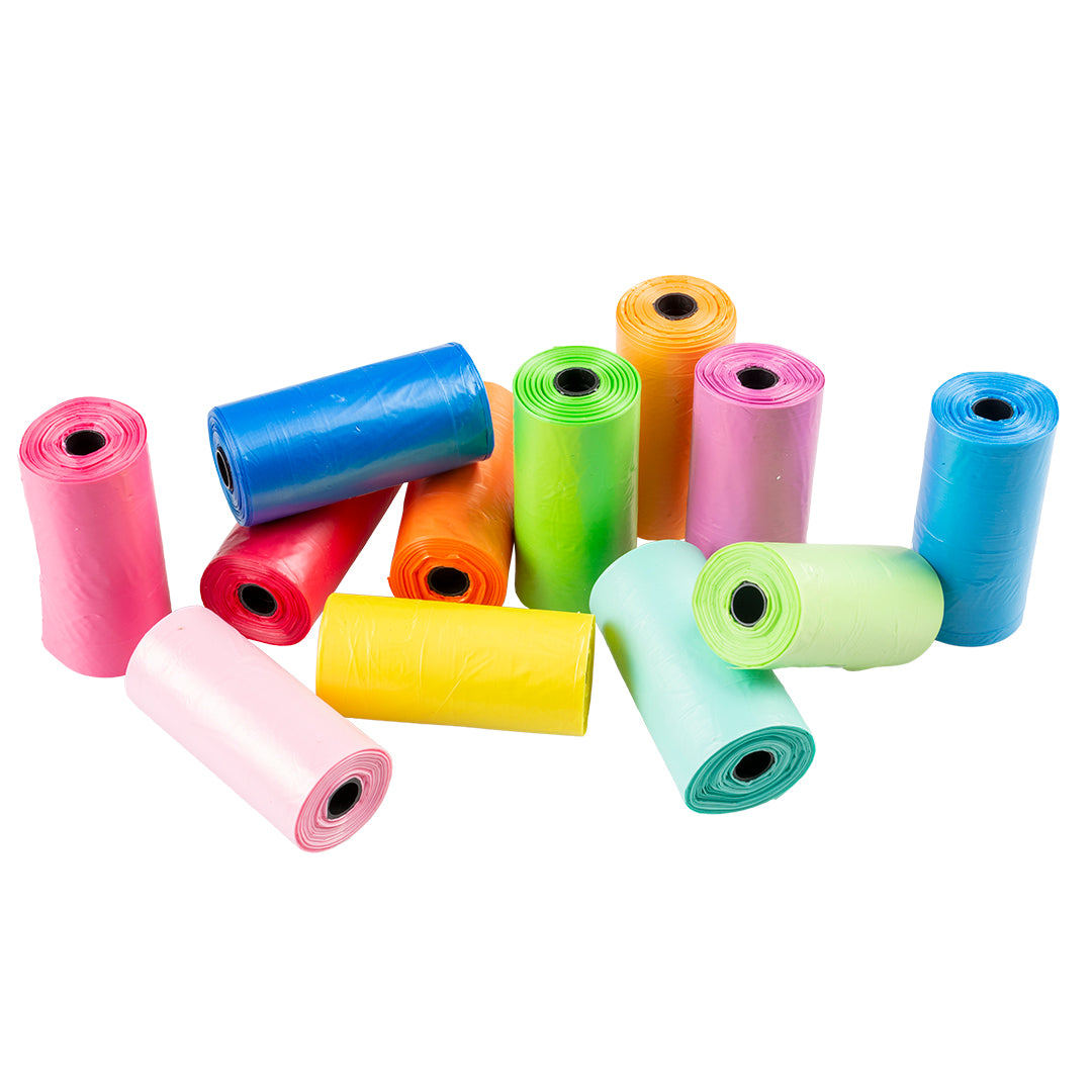 Pungi igienice Rainbow set 12 culori x 15 saci Intense pentru caini