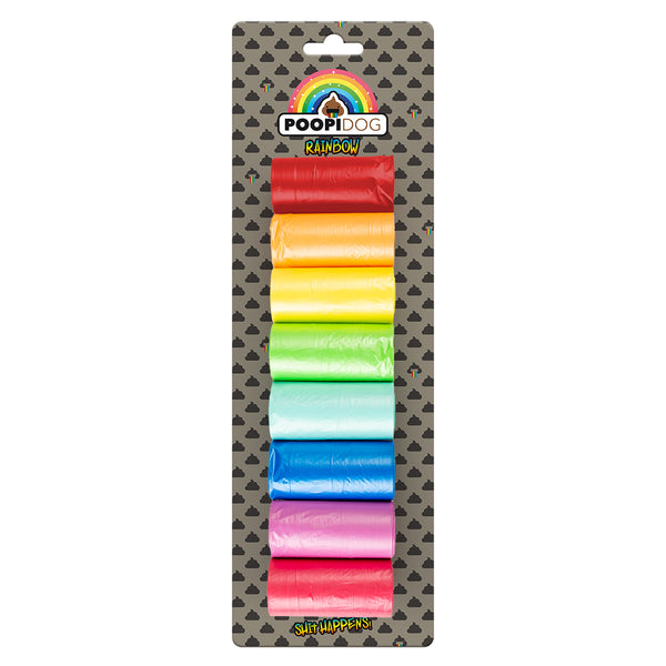 Pungi igienice Rainbow set 8 culori x 15 saci Intense pentru caini