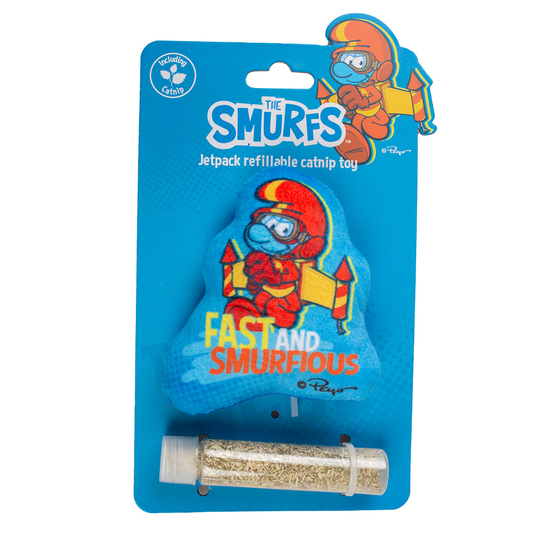 Jucarie Smurf Jetpack cu iarba matei 9x2x9cm