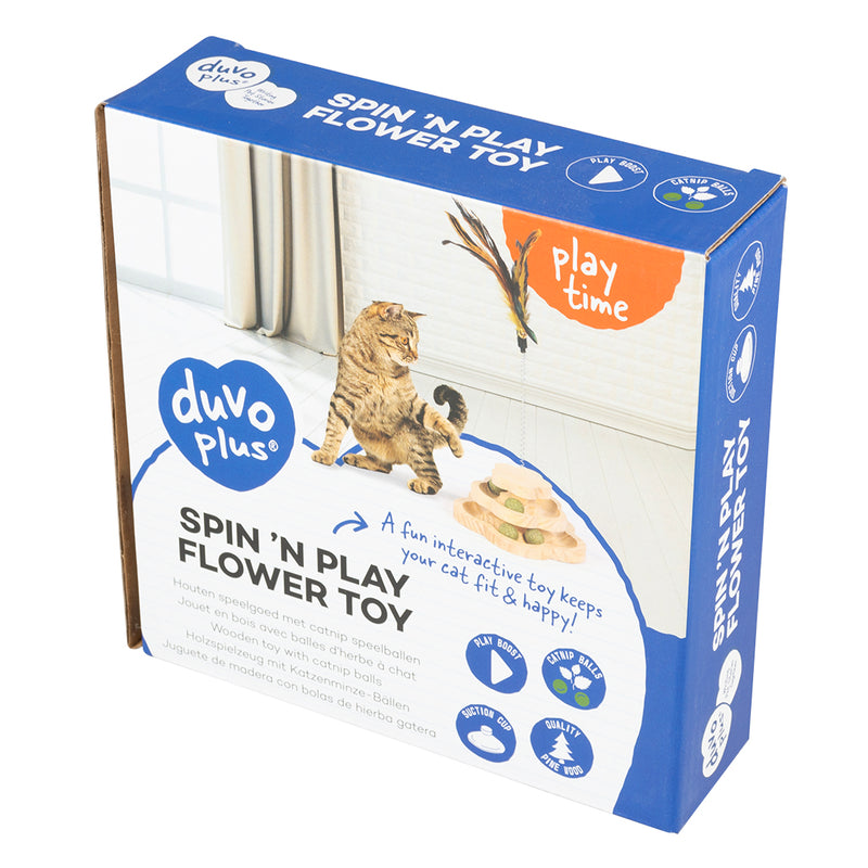 Jucarie Spin ’n play flower pentru pisici 16,5x16,5x7,3cm maro