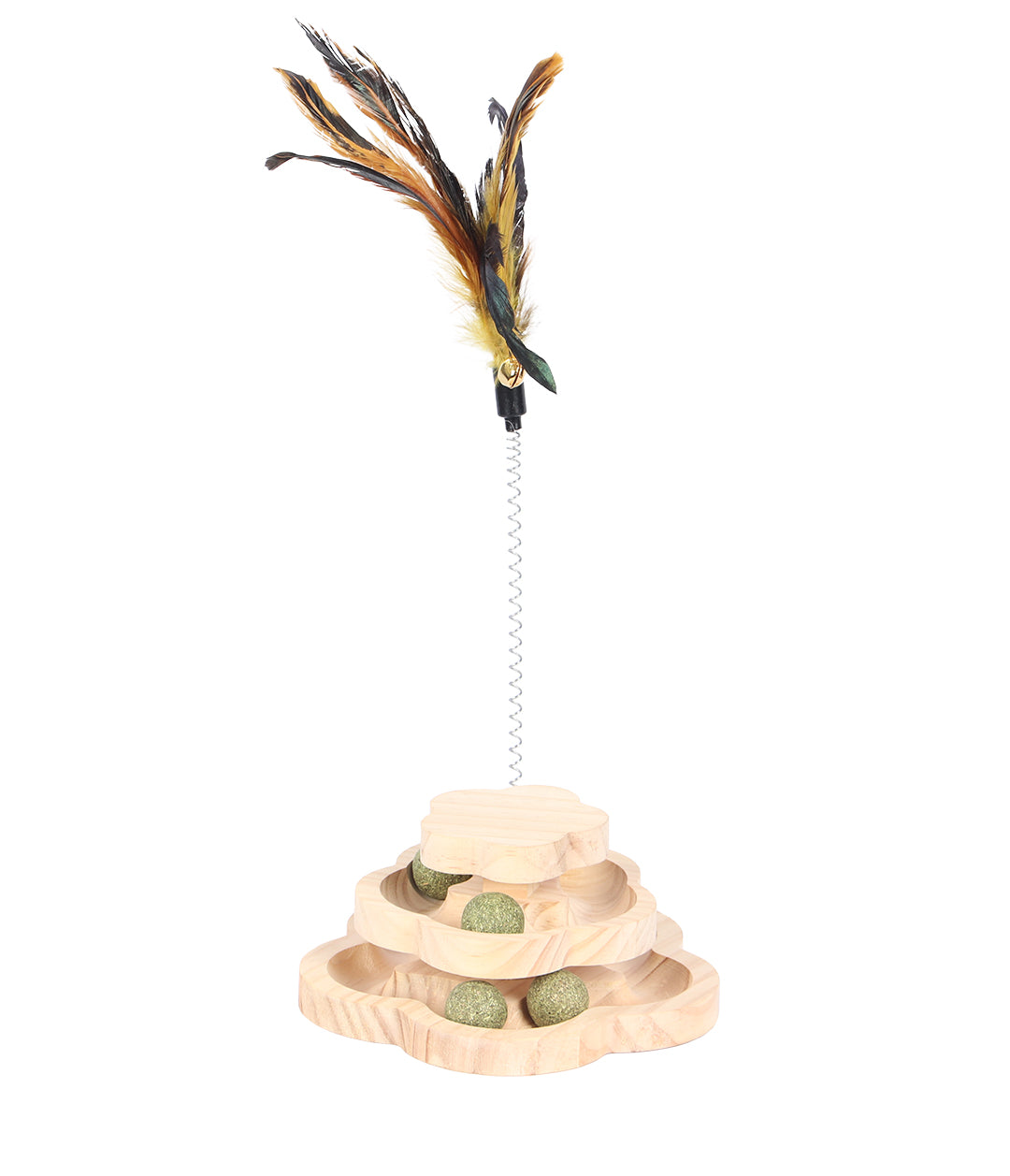 Jucarie Spin ’n play flower pentru pisici 16,5x16,5x7,3cm maro