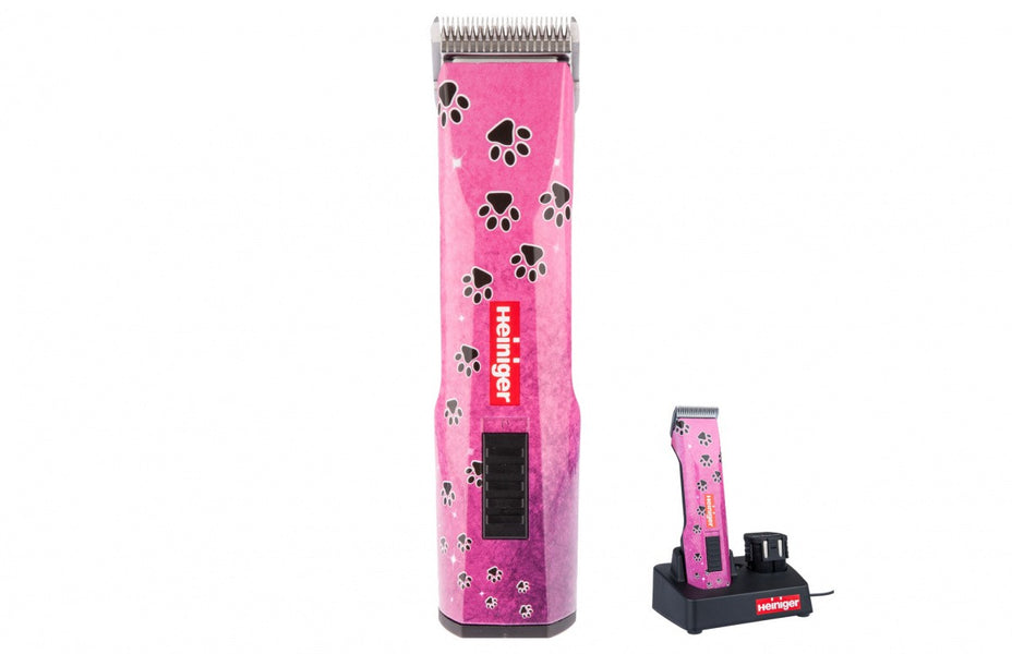 Masina de tuns Heiniger Saphir Pink fara fir cu 2 acumulatori si lama inclusa