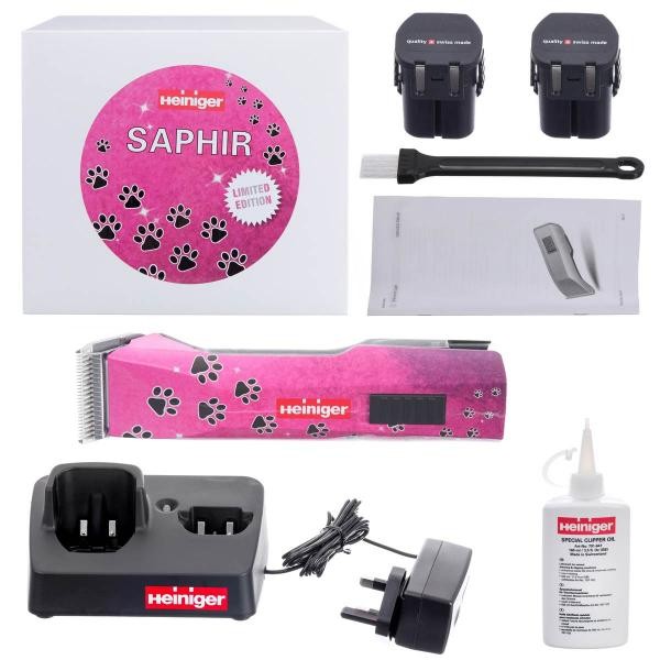 Masina de tuns Heiniger Saphir Pink fara fir cu 2 acumulatori si lama inclusa