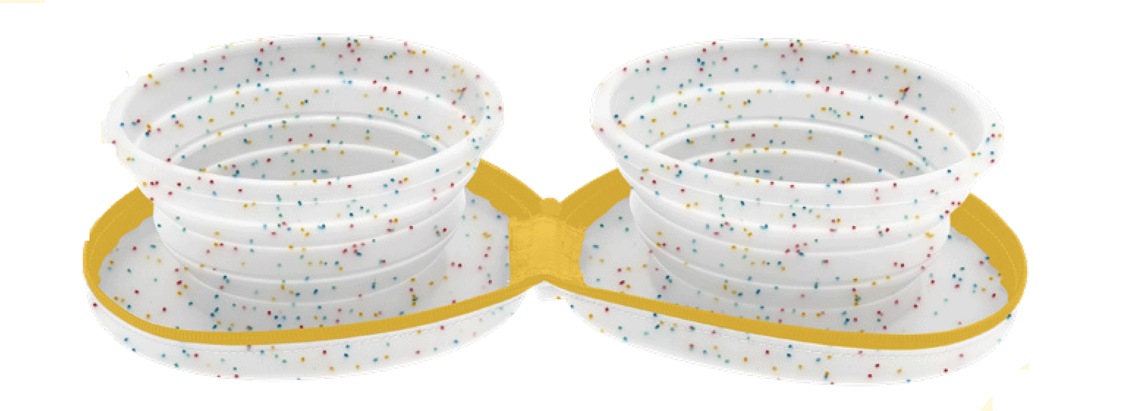 Castron silicon pliabil Confetti cu 2 boluri