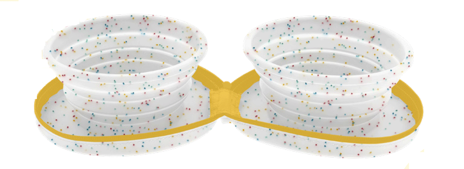 Castron silicon pliabil Confetti cu 2 boluri