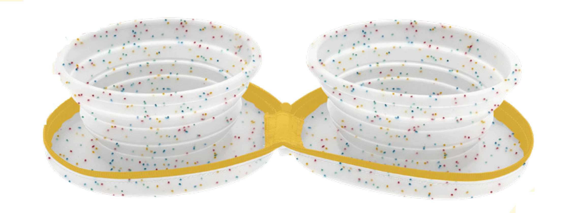 Castron silicon pliabil Confetti cu 2 boluri