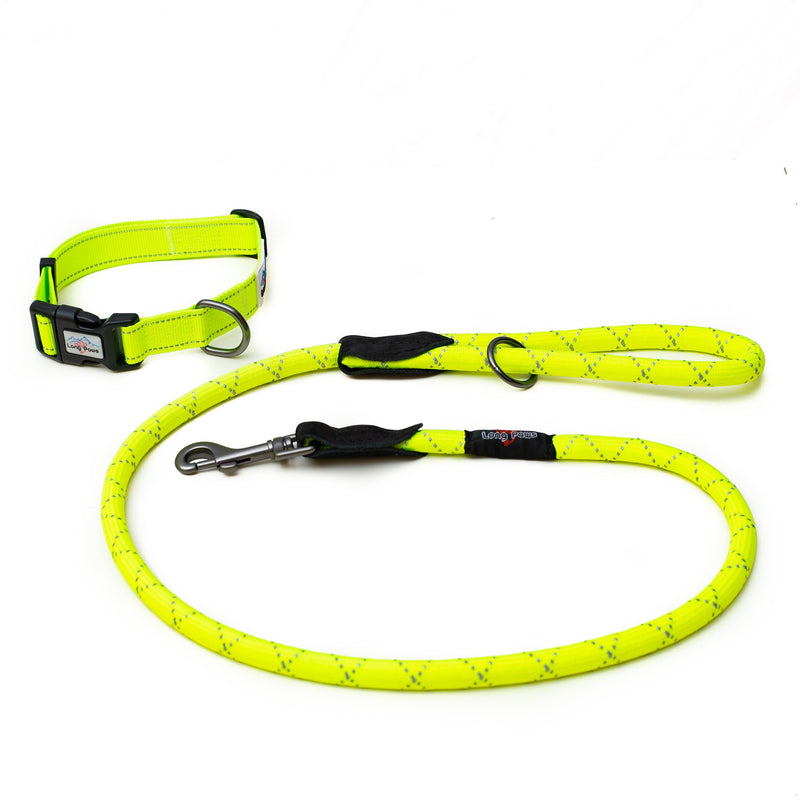 Lesă Long Paws Urban Trek Sfoara Galben Neon 120cm pentru caini