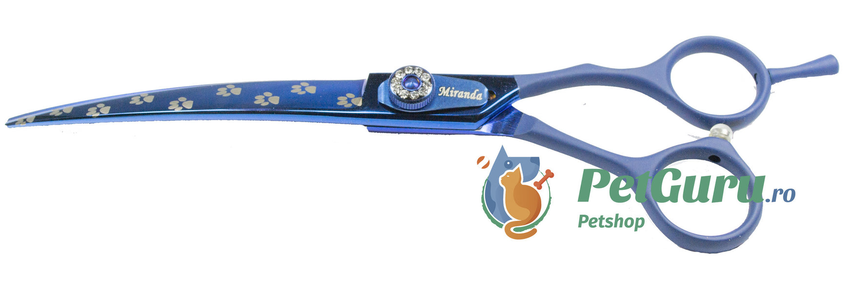 Foarfeca Miranda curba, albastra cu labute 18,5cm