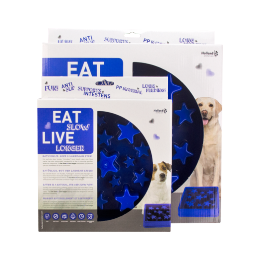Castron hranire lenta Eat Slow Live Longer Star - Albastru