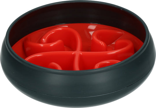 Castron hranire lenta Eat Slow Live Longer Tumble - Rosu 20,5cm