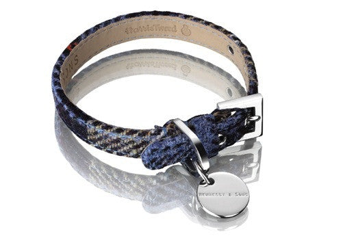 Zgarda de lux Hennessy & Sons de piele Harris Tweed - PetGuru Pet Shop by Vetomed
 - 1