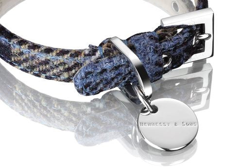 Zgarda de lux Hennessy & Sons de piele Harris Tweed - PetGuru Pet Shop by Vetomed
 - 2