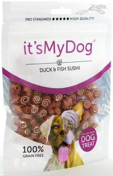 It's My Dog Recompense pentru caini Rata si Peste sushi 85g