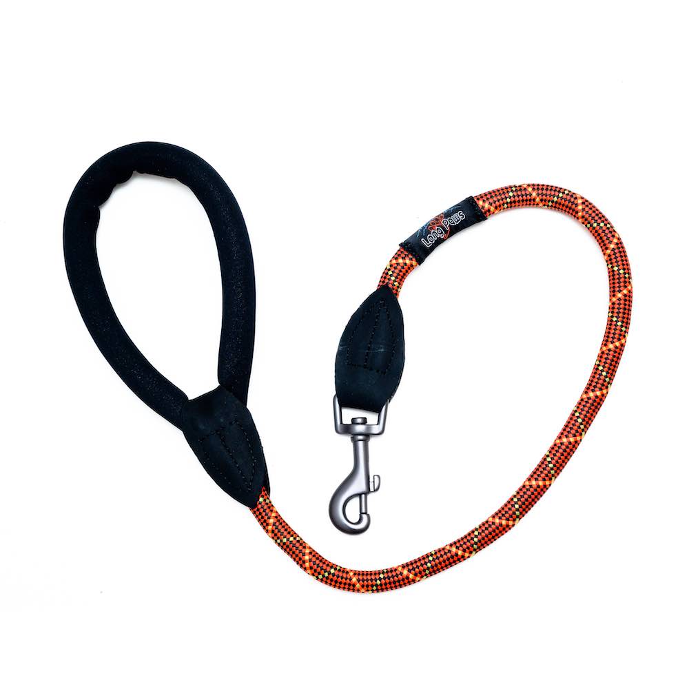 Lesă Long Paws Comfort Collection Rosu 120cm -carabina clasica pentru caini