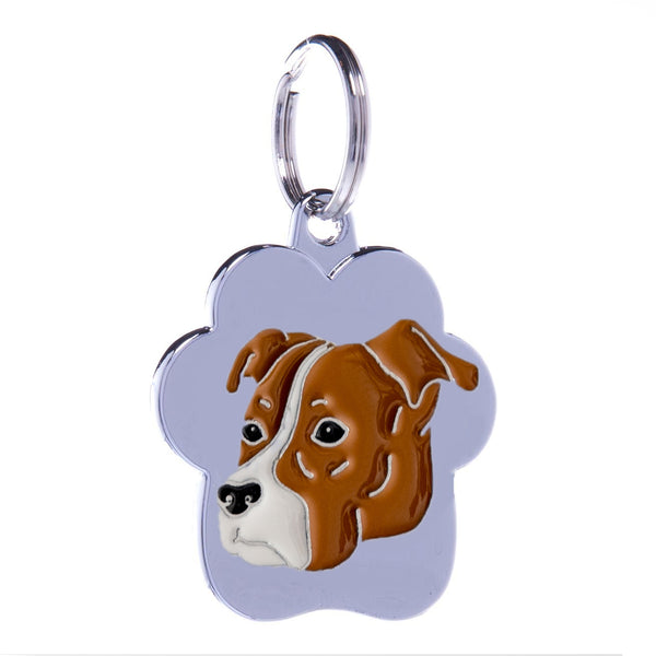 Medalion Rainbow American Staffordshire Alb/Maro