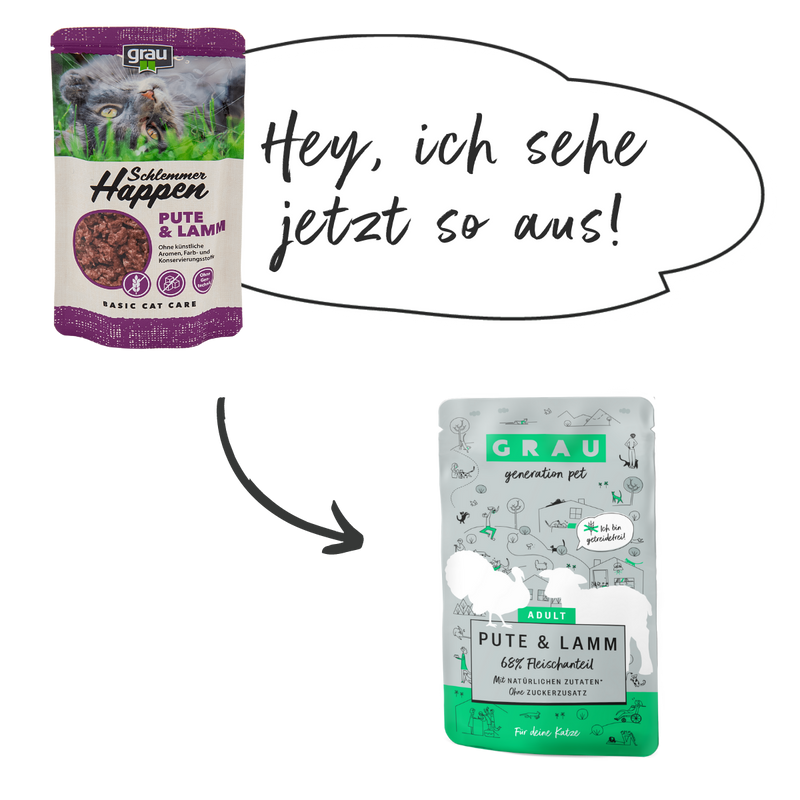 Grau Plic Hrana Umeda Pisica cu Carne de Curcan si Miel 125g