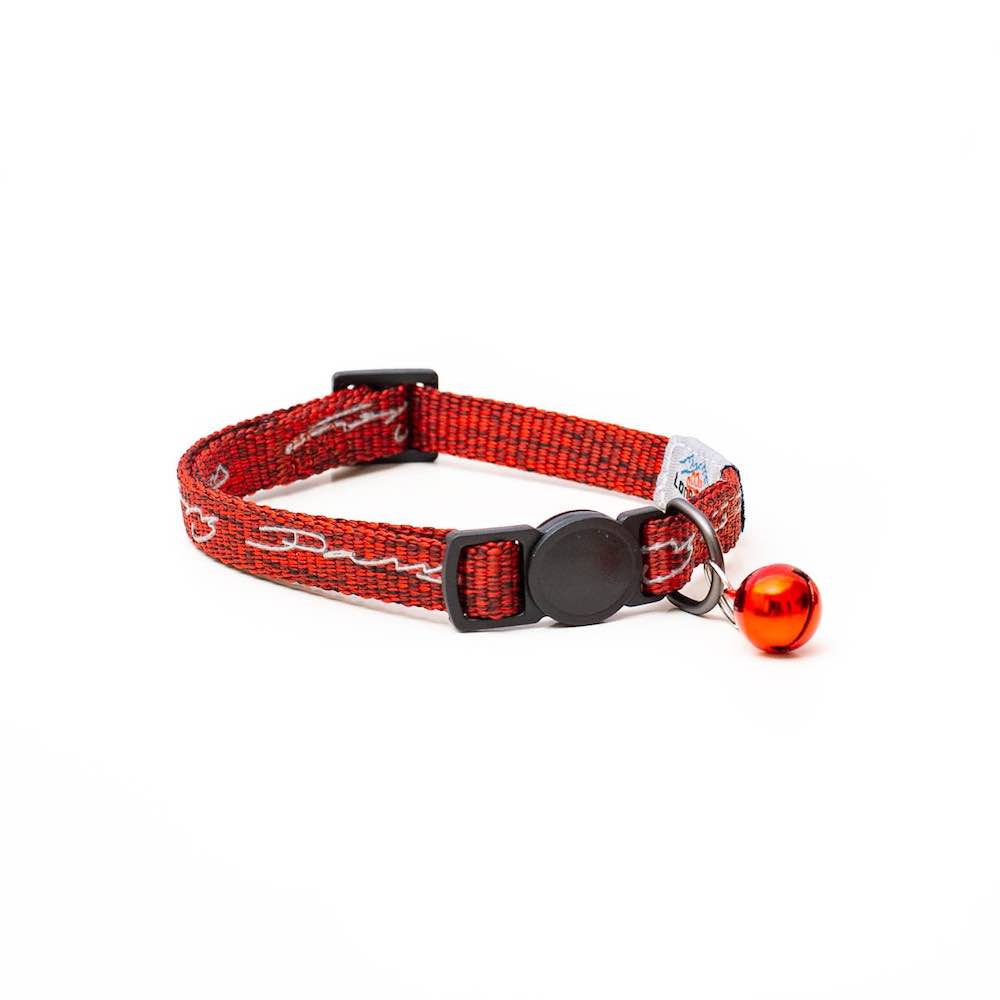 Zgarda Pisici Long Paws Reflectorizanta- Rosu