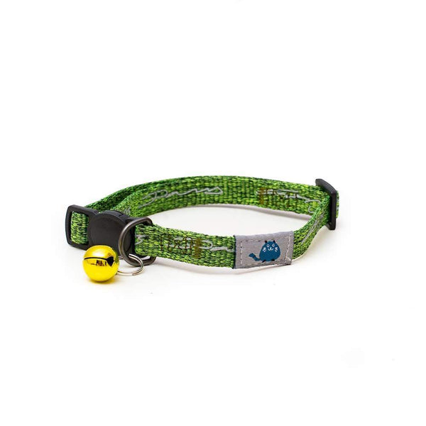 Zgarda Pisici Long Paws Reflectorizanta- Verde muschi