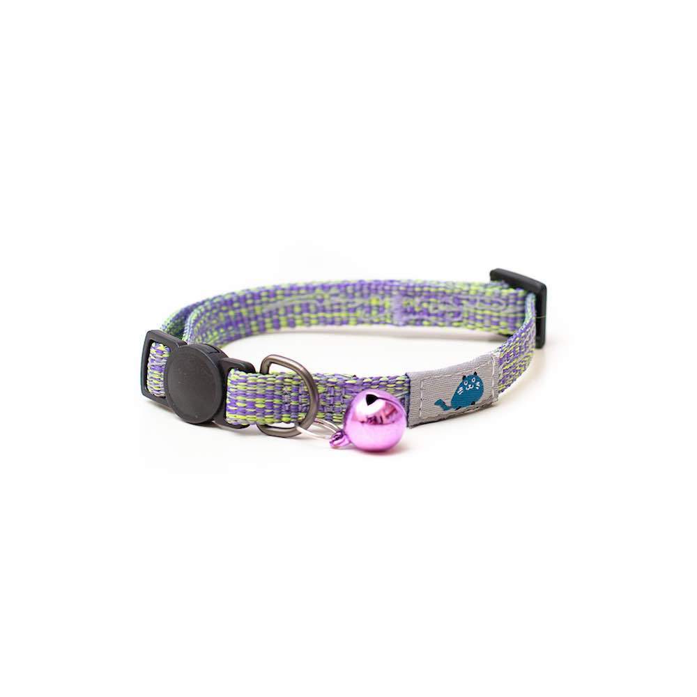 Zgarda Pisici Long Paws Reflectorizanta- Mov lime