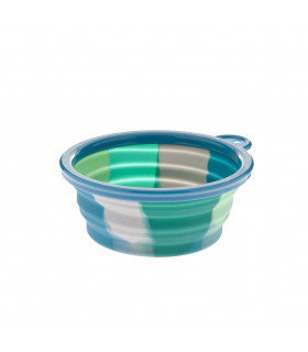 Castron silicon pliabil pentru caini Rainbow Albastru