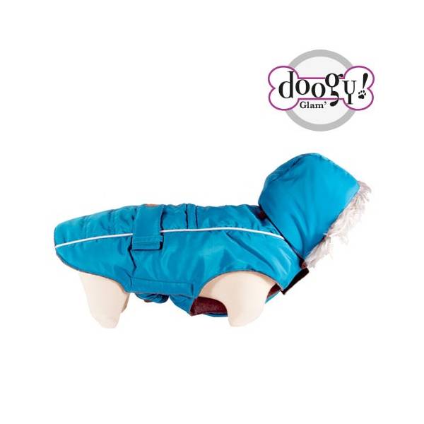 Doogy Haina Softy Albastra cu gluga pentru caini