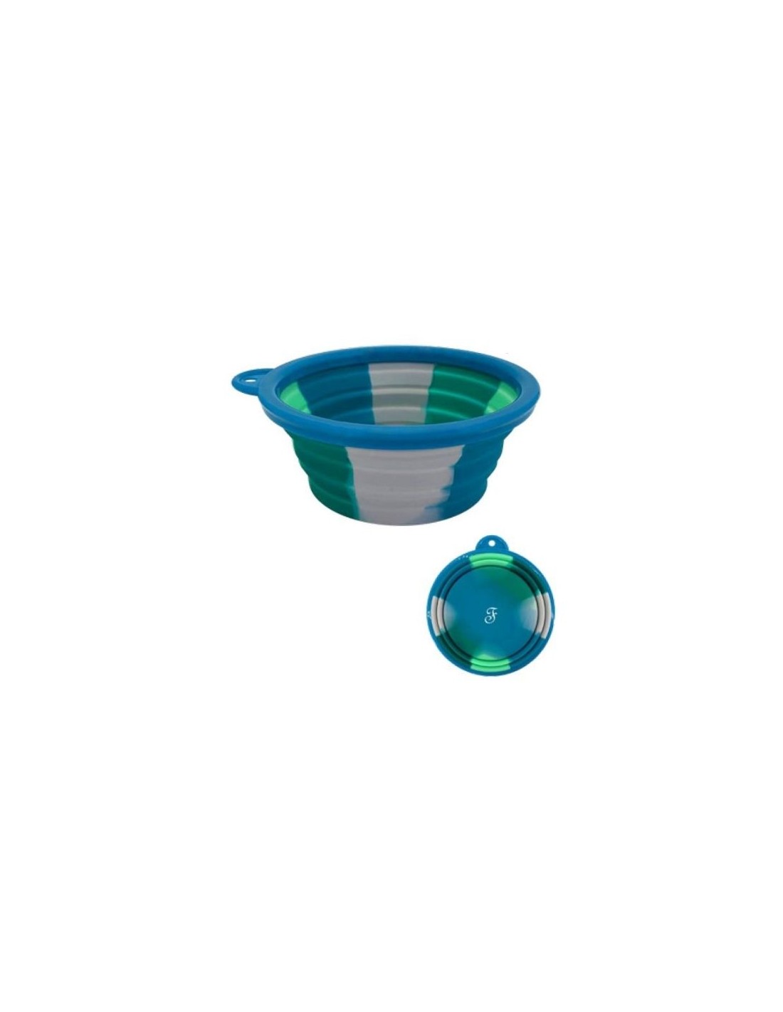 Castron silicon pliabil pentru caini Rainbow Albastru