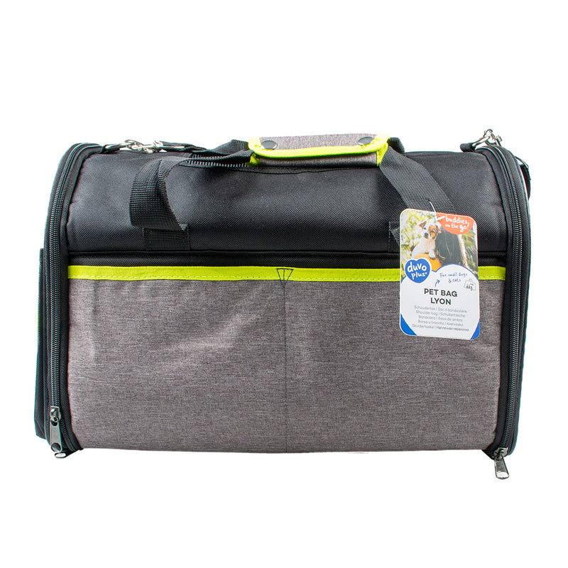 Geanta transport Lyon 41x26x28cm-max. 6kg-gri/negru/lime
