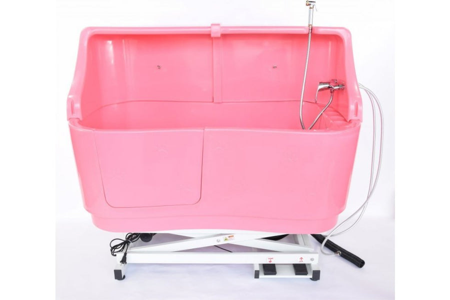 Cada toaletaj reglabila electric cu panou de protectie - Roz