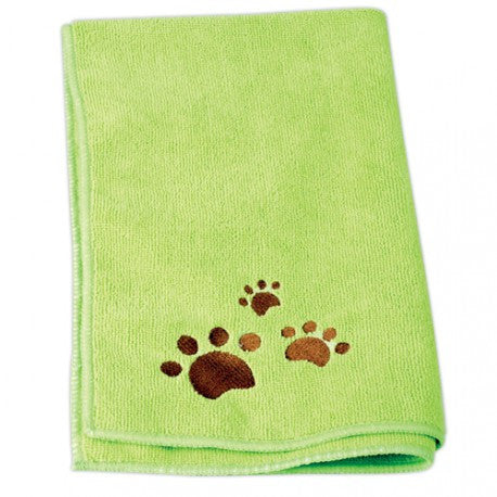 Prosop microfibra verde cu labute maro 2 buc 40x60cm