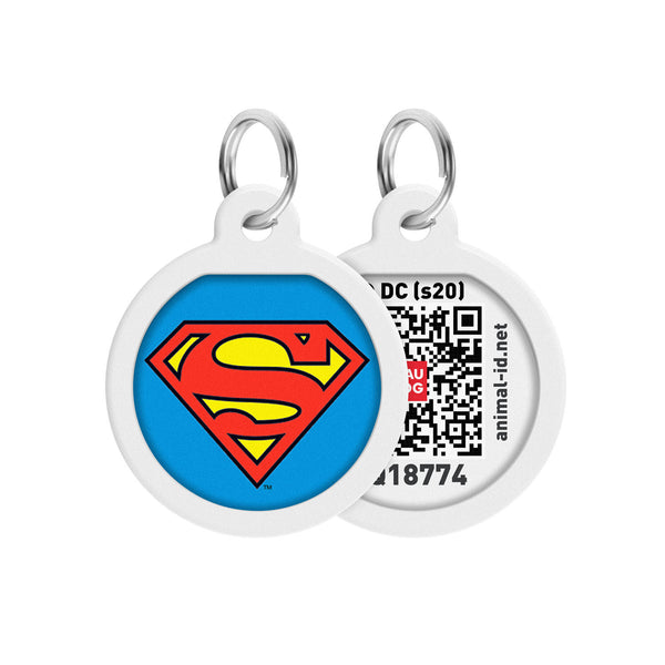 Medalion pentru caini Smart ID QR WAUDOG - Superman is hero