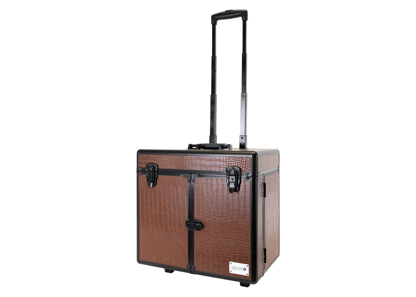 Groom-X Geanta Grooming cu 2 roti si maner telescopic-imprimeu crocodil