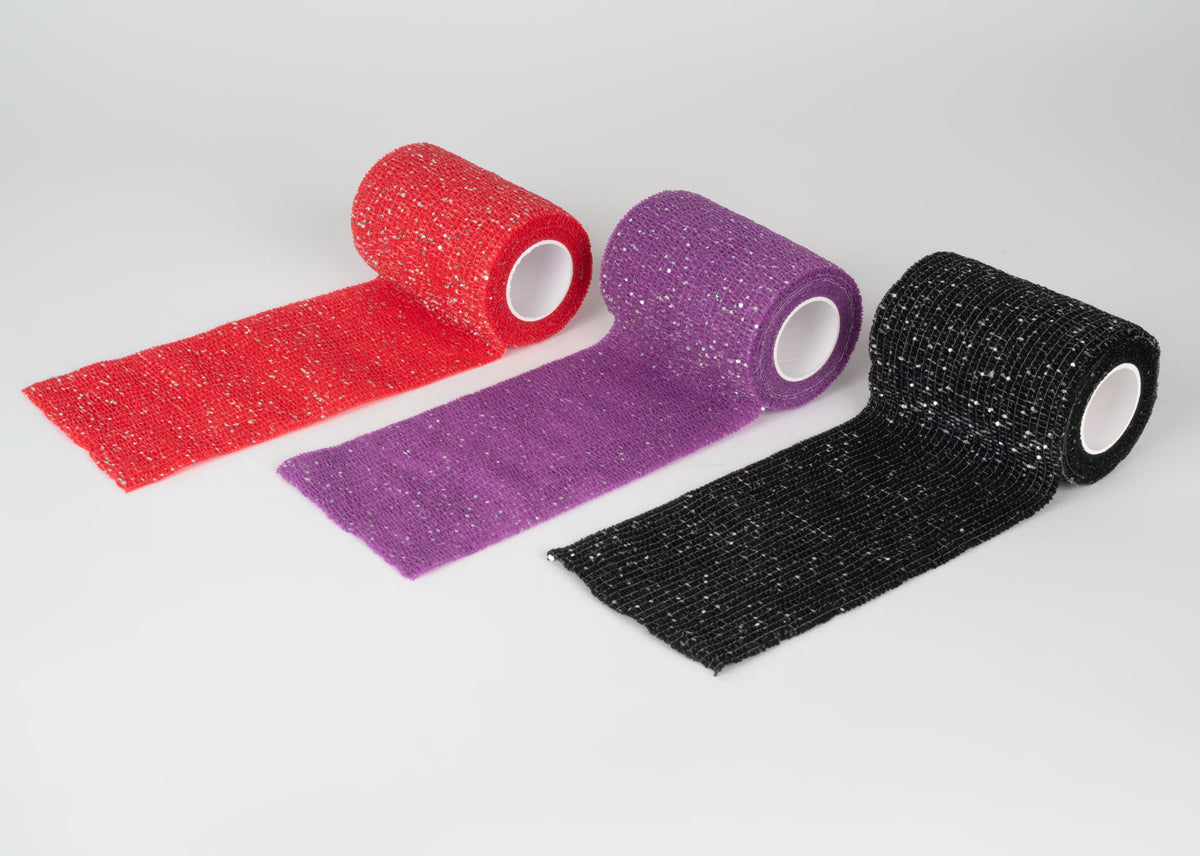 Bandaj elastic cu sclipici 7,5 cm X 4,5m-culori diverse