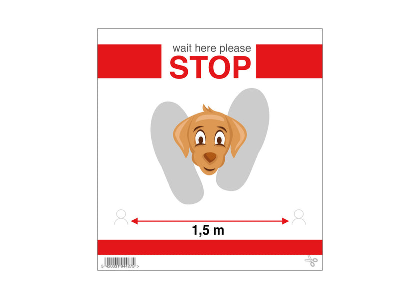 Sticker Corona- ''Stop, wait here please"