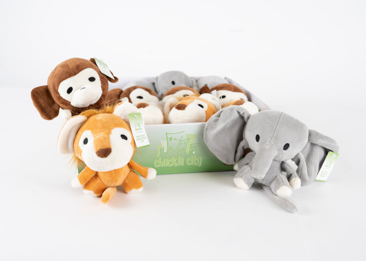 Jucarie pentru caini Chuckle City Plus Zoo cu sunet 12cm