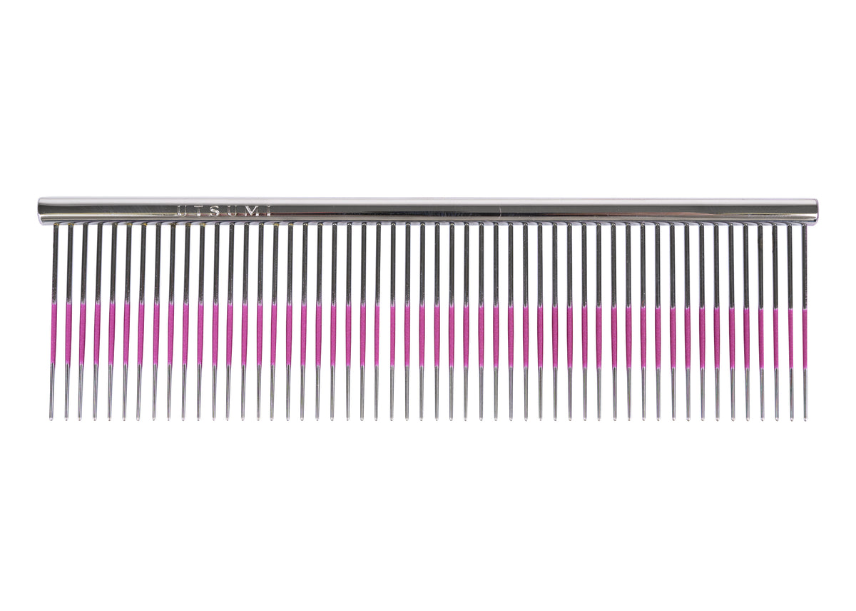 Utsumi U&U Wide Quarter Comb Pink Line 13.3 cm