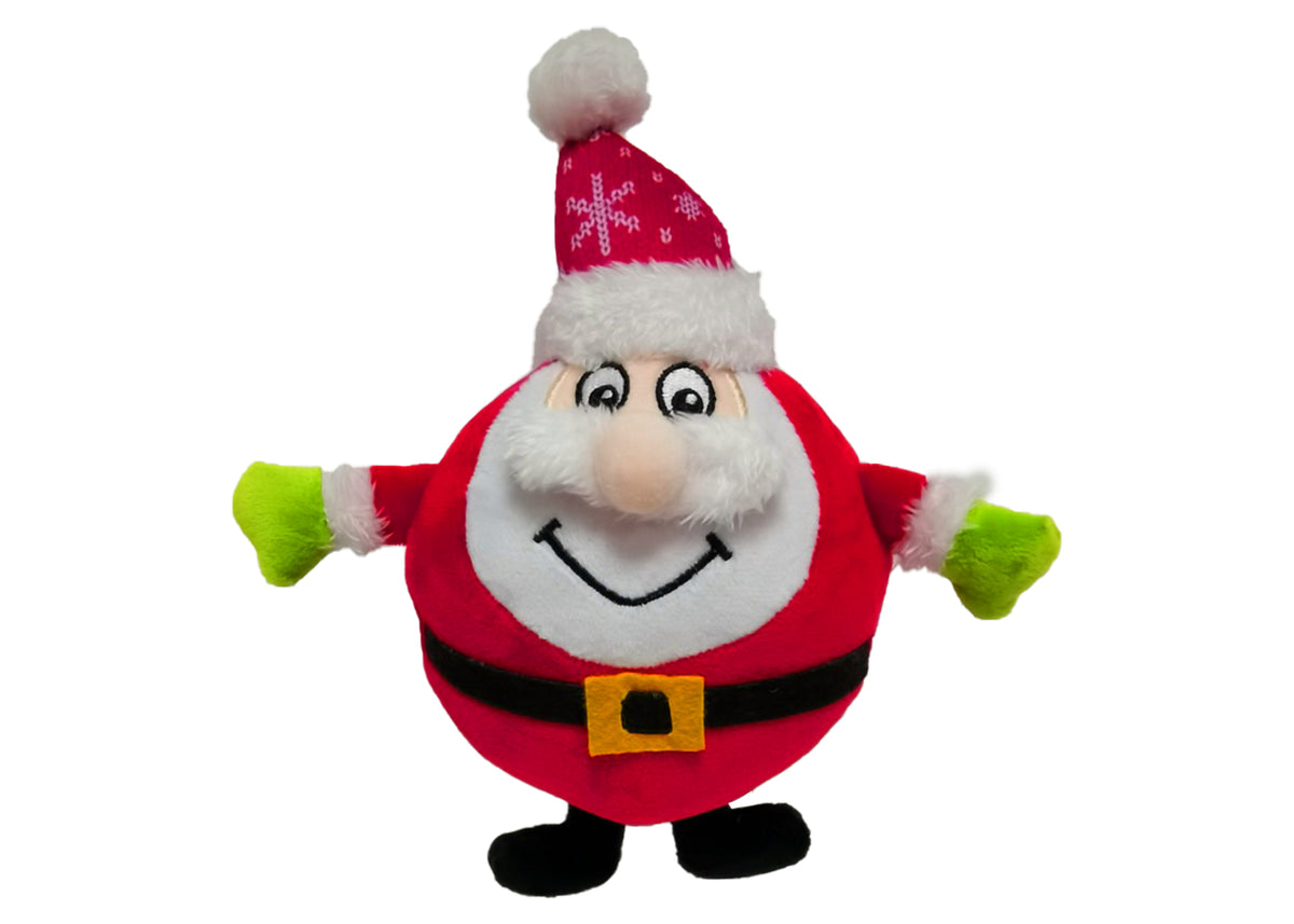 Jucarie pentru caini Chuckle City Plus Craciun Mos Craciun cu sunet 15,5cm
