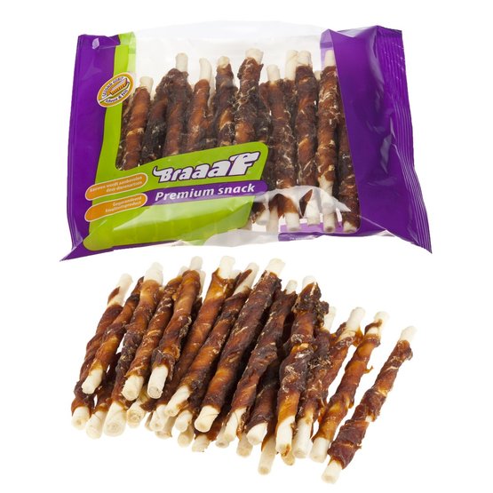 Braaaf Recompense pentru caini roll sticks cu rata 280gr/12,5cm