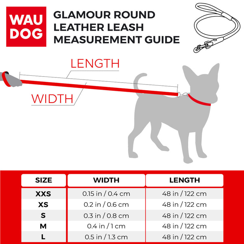 Lesa piele rotunjita pentru caini WAUDOG Glamour - Verde